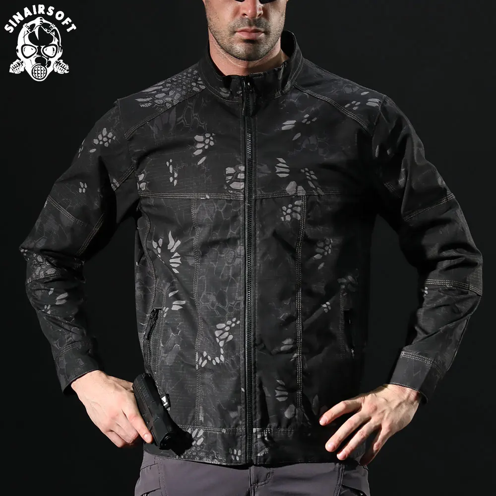

SINAIRSOFT Army Military Camouflage Male clothing US Army Tactical Men's Windbreaker Field Jacket Outwear Hunt Clothes