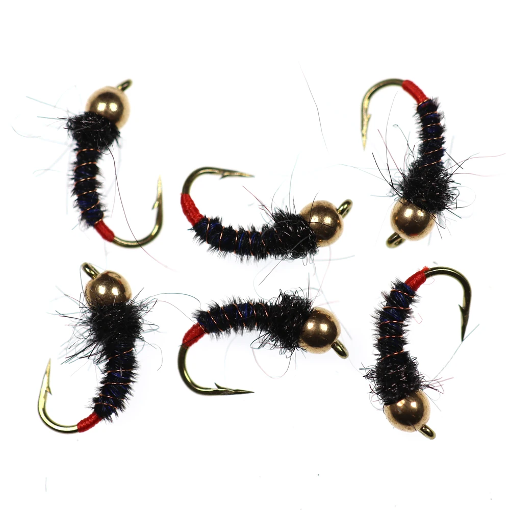Bimoo 6 шт. #12 Bluegill Crappie Panfish Perch Радужная Форель Caddis металлические латунные бусины с