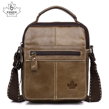 

Men's bag Genuine Leather Men Shoulder Bag Handbag Crossbody Hand Bags for Men Fashion Zipper Messenger Bags ZZNICK