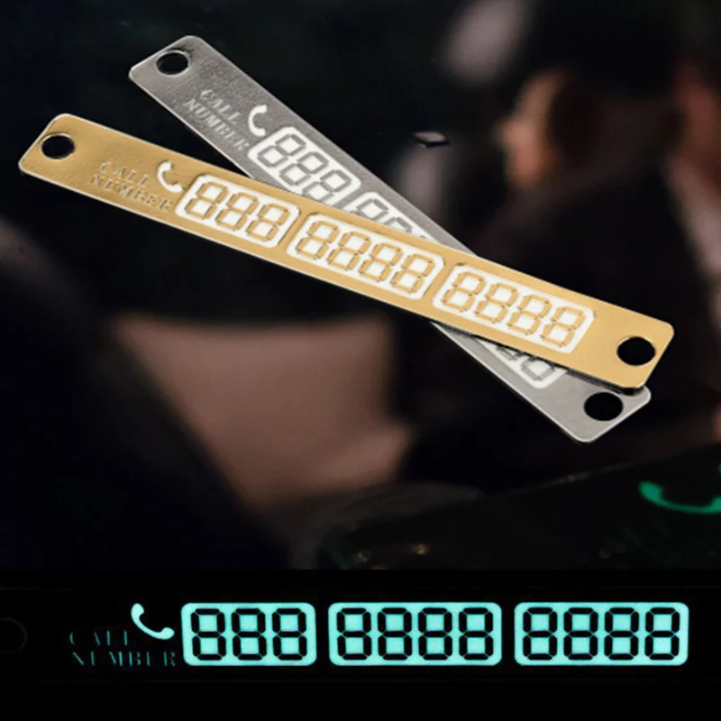 

Vingtank Luminous Temporary Parking Card Light Reflect Phone Number Plate Stop Sign Telephone Number Notification Parking Card