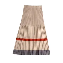 Новые популярные цветные юбки Харадзюку для женщин Модные полосатые вязаные юбки до колена Женская юбка с эластичным поясом#3084