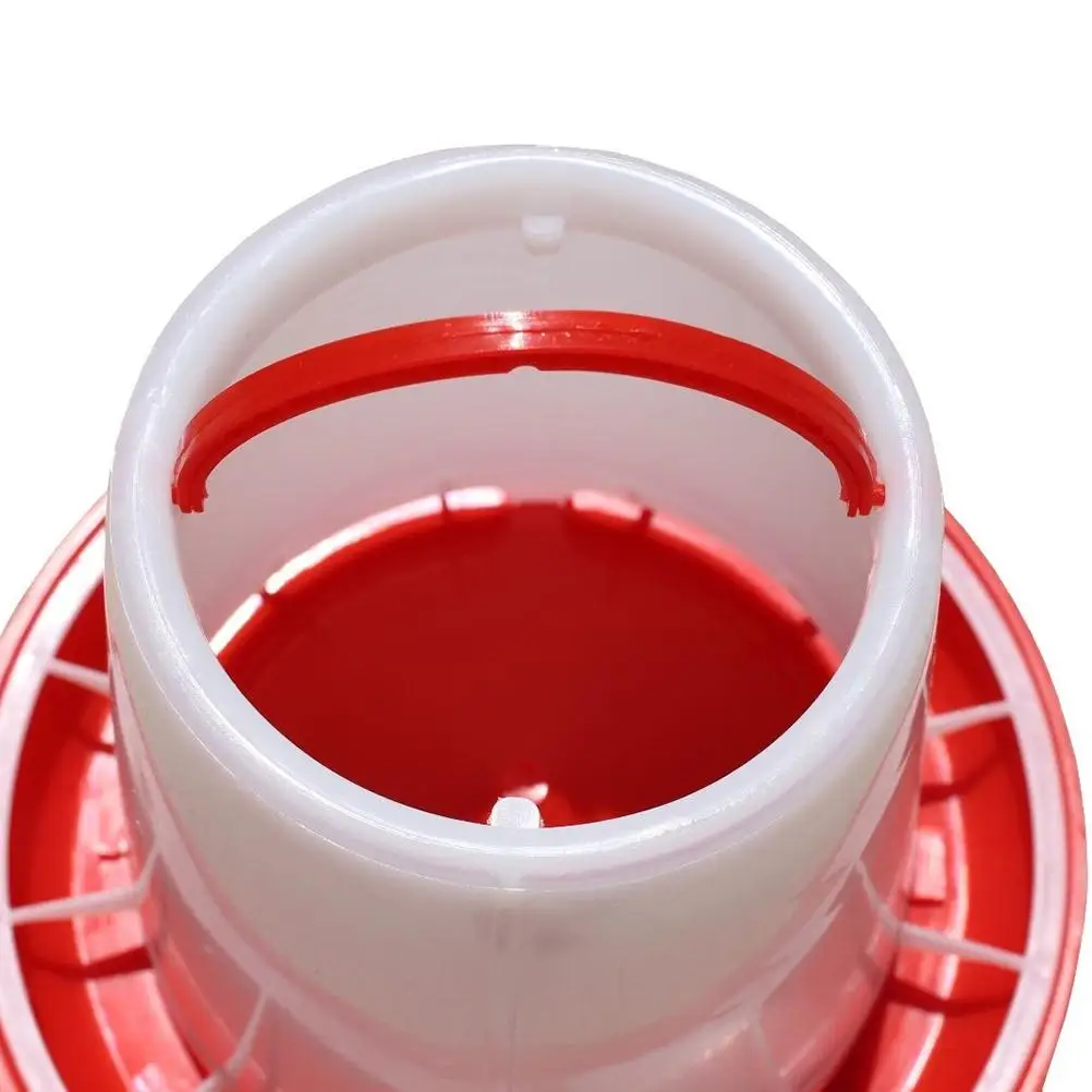 1.5kg red plastic feeder baby chicken chicks hen poultry feeder lid/&handle EL