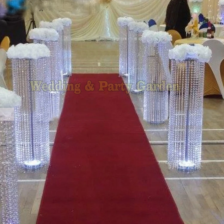 Wedding Crystal Pillar Aisle Flower Stand Wedding Centerpiece 120cm
