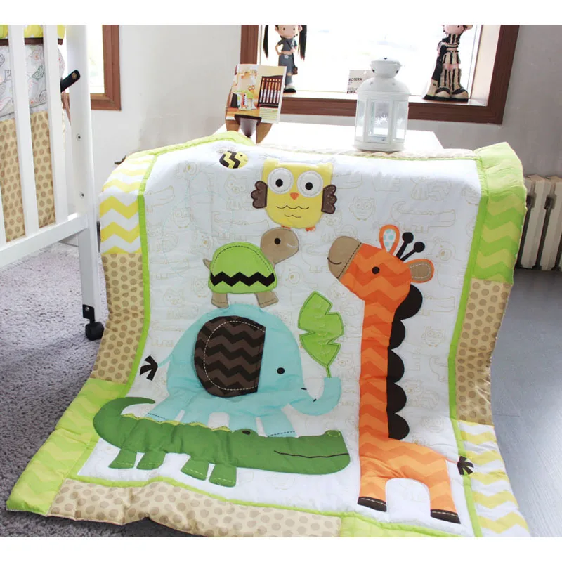 Baby Bedding Set Animal World Elephant Baby Boy Crib Bedding Sets