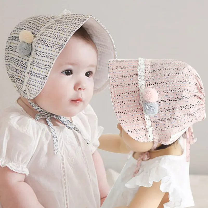 Infant Soft Visor Sun Hats Princess Lace Caps Cute Baby Girls