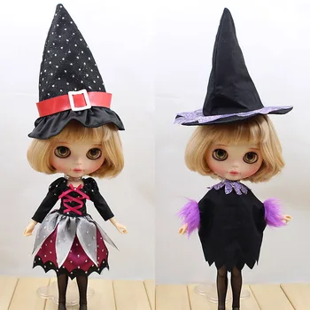 

Blyth doll clothing Halloween witch dress suit with big hat available for Blyth accessories for dolls