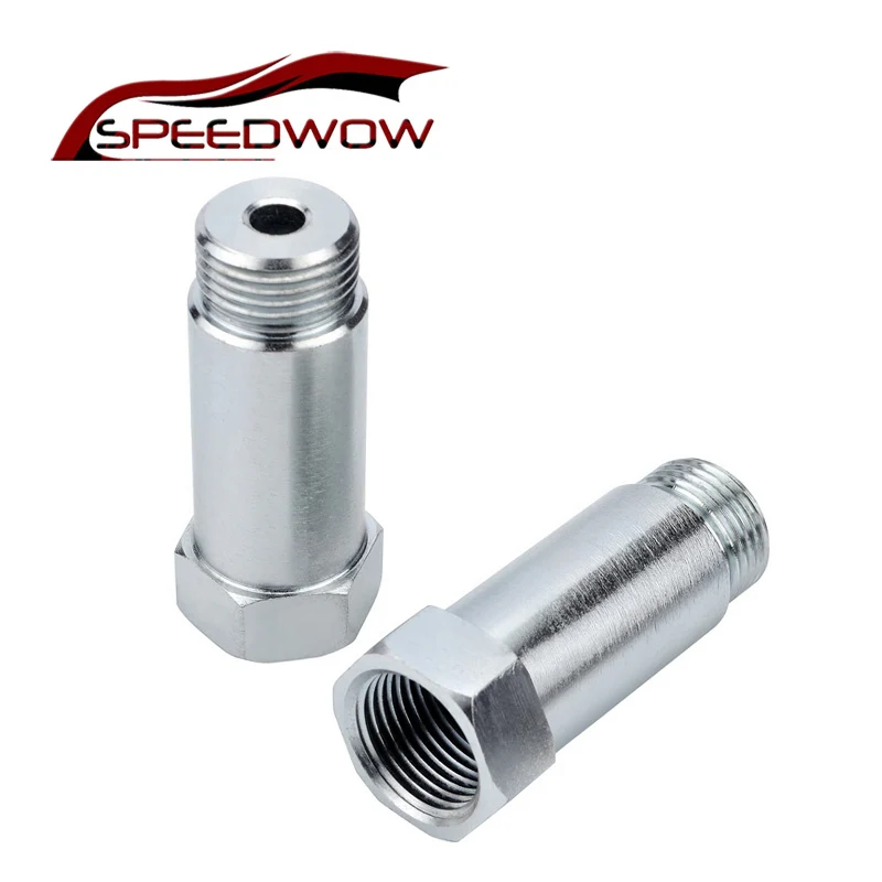 SPEEDWOW 2pcs Oxygen Sensor Lambda O2 M18 x1.5 Extension Extender Spacer Exhaust Silver SPEEDWOW 2pcs Oxygen Sensor Lambda O2 M18 x1.5 Extension Extender Spacer Exhaust Silver