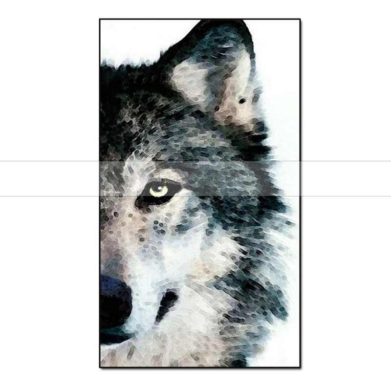 

Skilled Painter Hand-painted High Quality Modern Abstract Timber Wolf Oil Painting on Canvas Handmade Lonely Wolf Oil Painting