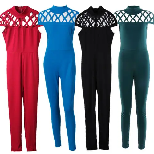 

Fashion Women's Bandage Short Sleeve Jumpsuit Ladies Summer Casual Playsuits Size 6 - 14 UK