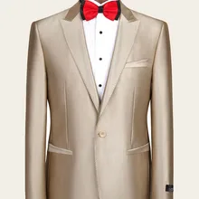 Заостренный лацкан, модная кофта на одной пуговице, качественный смокинг цвета шампань, Свадебный Королевский синий костюм жениха(куртка+ штаны+ галстук