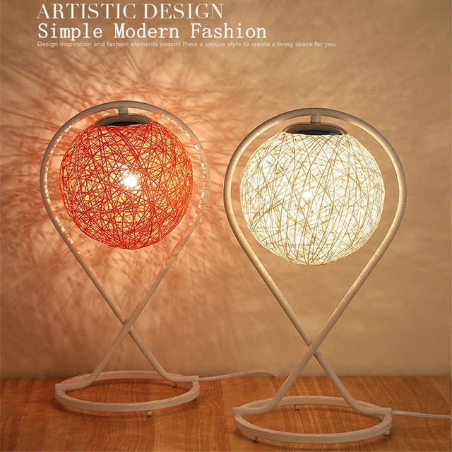Nordic Modern Simple Hemp Rattan Ball Bedside Night Lamp Fashion ... Nordic Modern Simple Hemp Rattan Ball Bedside Night Lamp Fashion ...