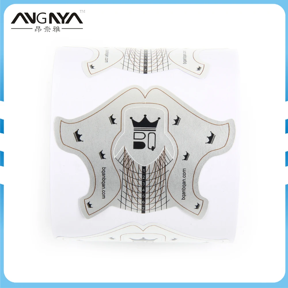 

ANGNYA 50/100pcs Professional French Nail Art Form Tips Acrylic Tip Gel Nails Sticker Extension Curl Form for Nail Polish Guide