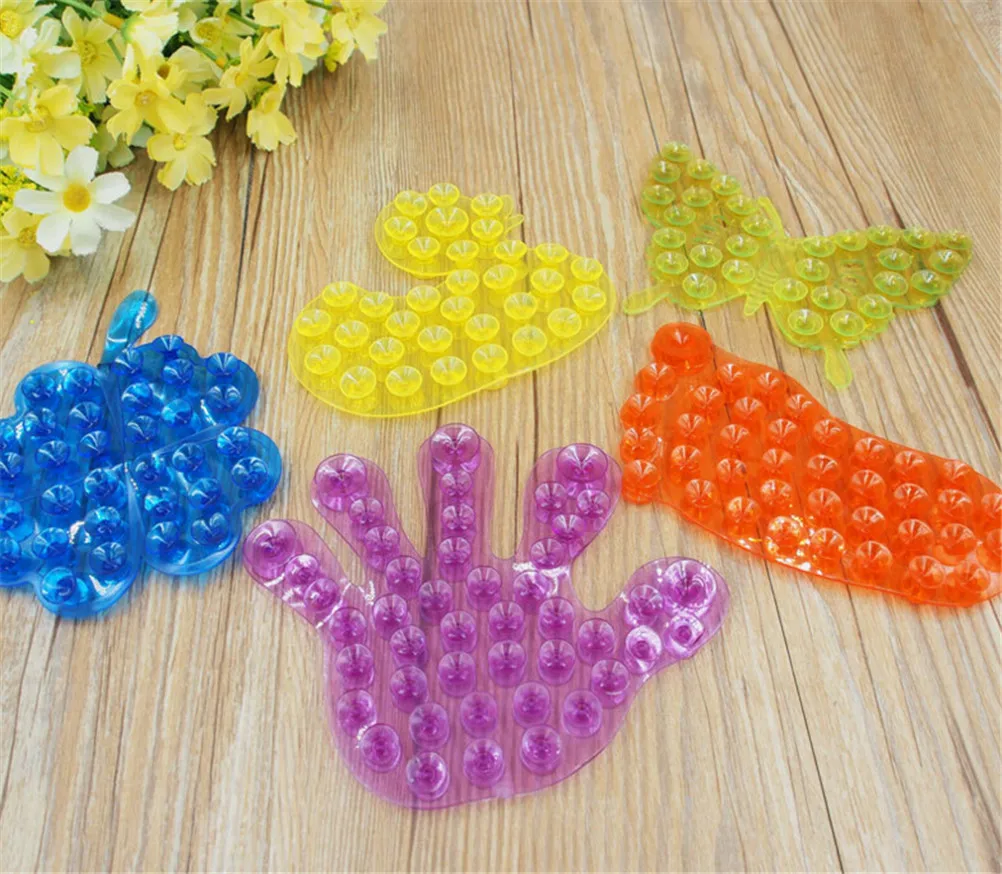 

10pcs/lot New toy Strong Double Sided Suction Palm PVC Suction Cup Double Magic Plastic Sucker Bathroom toys kid palm of hand