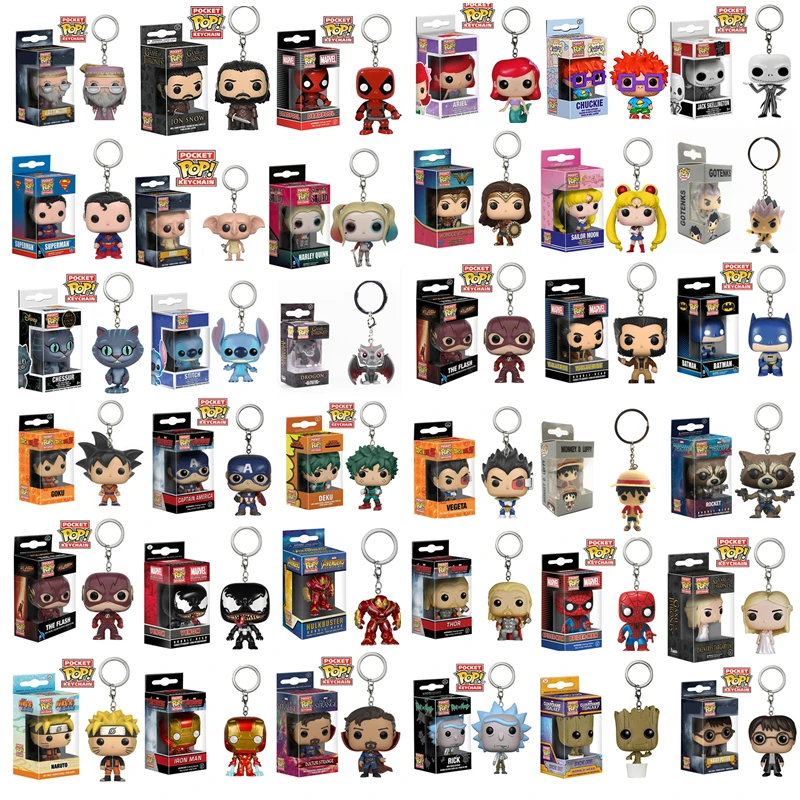 2019 FUNKO POP Новый карманный брелок для ключей POP официальный Фильм аниме герой символов фигурки коллекционные игрушки-модели подарочные с