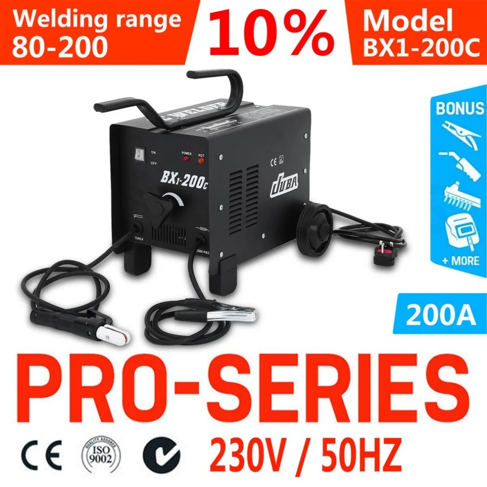 

Newest BX1-200C AC Arc Welding Machine Multifunction 80-200A Current Range Weld Equipment With Welding Accessories UK Socket