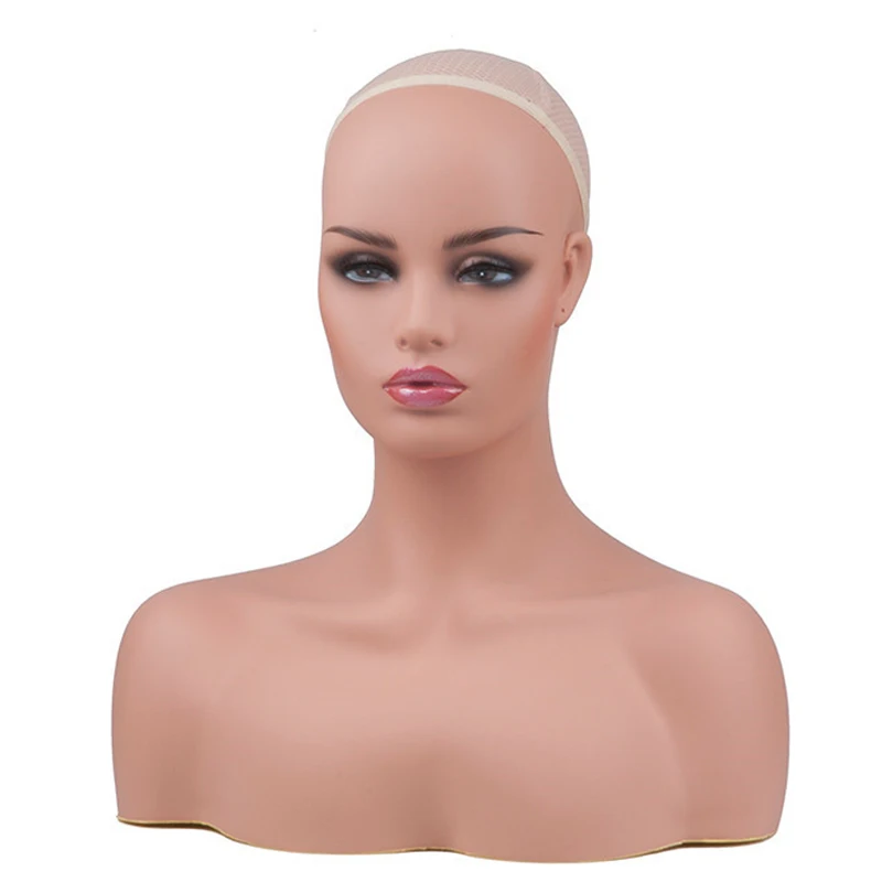 Новое поступление женский реалистичный пластиковый манекен голова бюст для париков ювелирных изделий и шляп дисплей