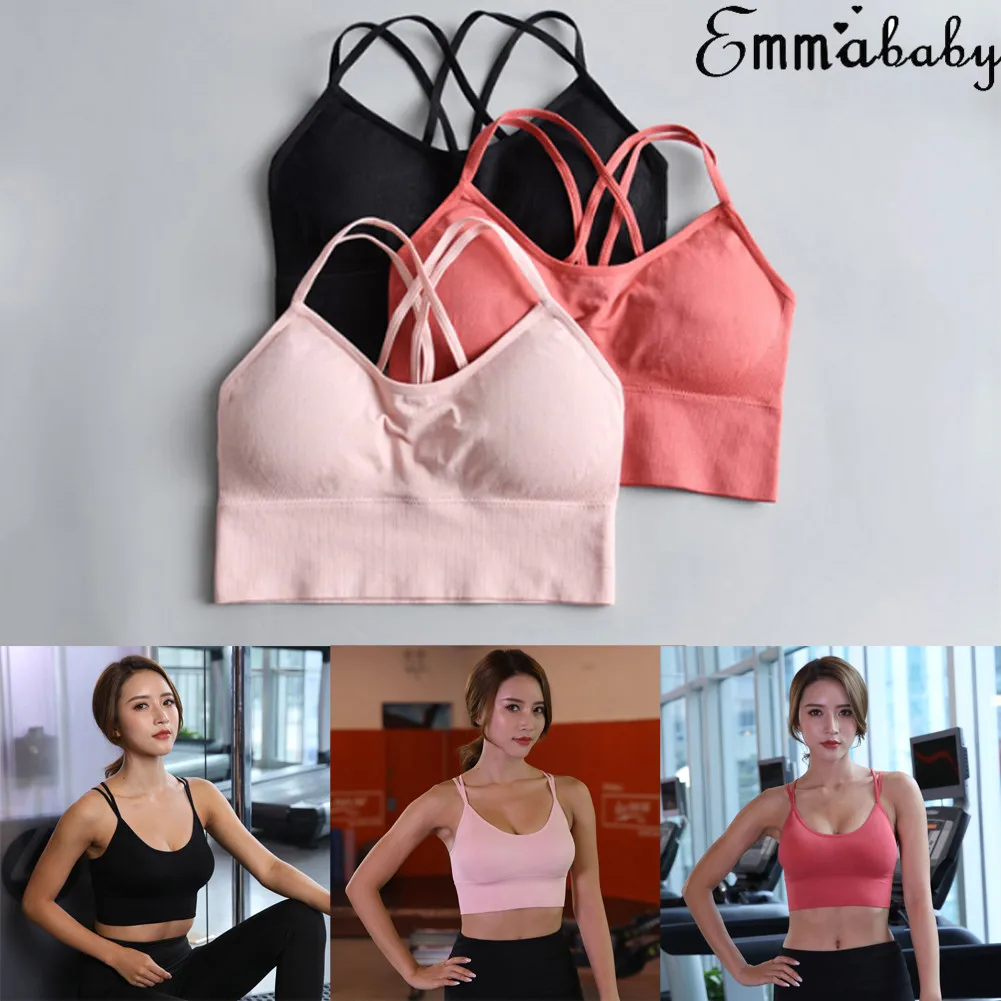 Женский стрейч-Тренировка TankTop Бесшовные Racerback сплошной цвет летние модные женские для фитнеса йога мягкий спортивный бюстгальтер