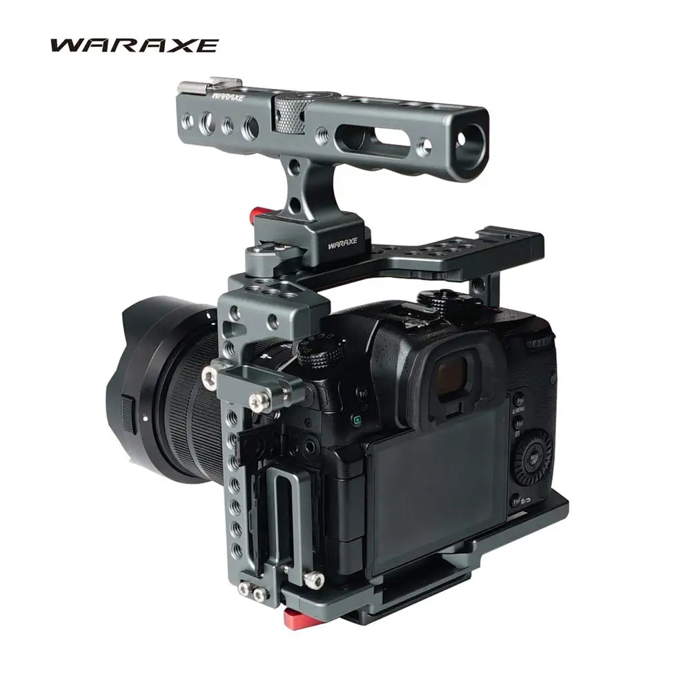 WARAXE GH5S видео Комплект камера клетка встроенный быстрый выпуск с ручкой NATO подходит Arca Swiss для Panasonic Lumix GH5 GH4 GH5S