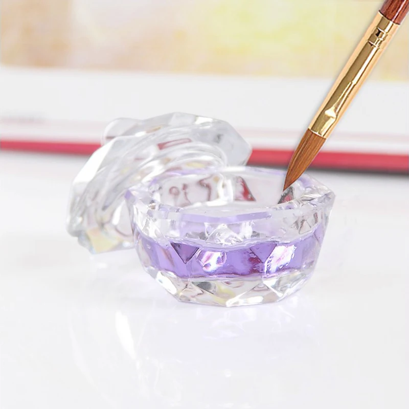Женский прозрачный стакан крышка стеклянная кружка жидкое косметическое средство порошок приспособление для ногтевого дизайна