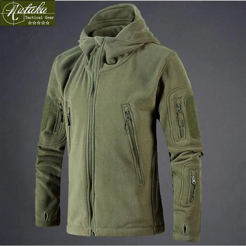 [Nutaka]Men clothing TAD tactical fleece jacket warm men's short plush fleece outdoor sports hiking jackets hunting coats