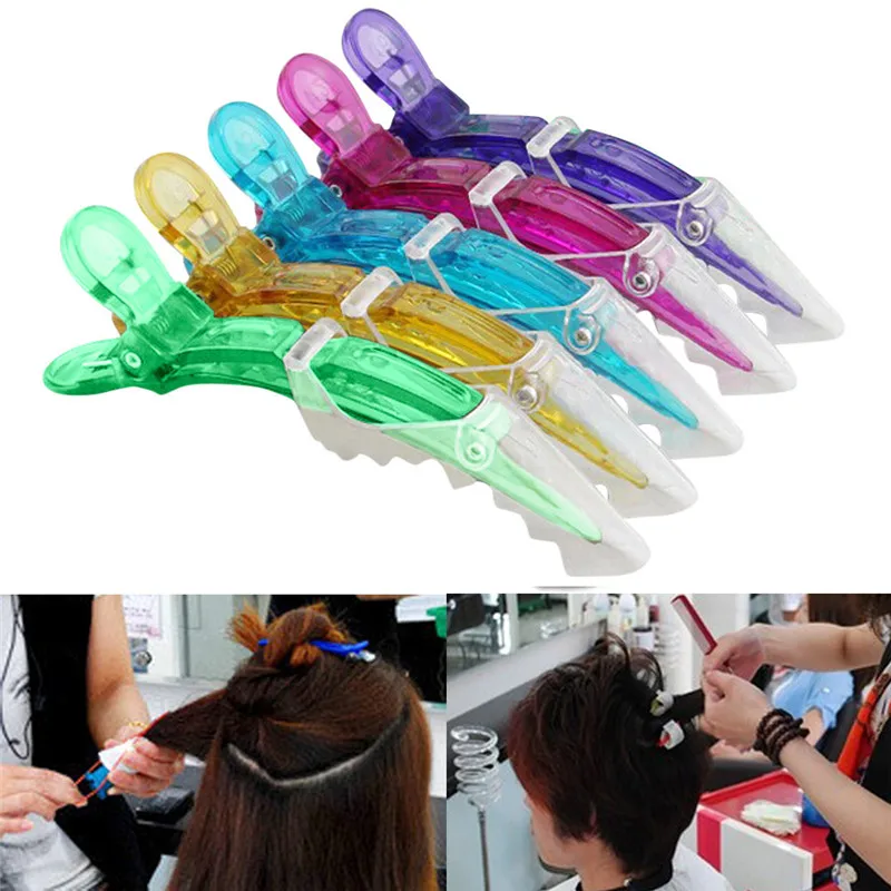 Women Beauty 10 Pcs Multicolor Plastic Duck Teeth Hair Clips Artistic