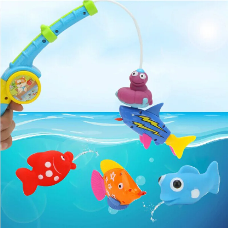 Colorful Joy Fishing Toys Baby Bath Toys Safe Plastic Kids Water Play Toys Free Shippingin Bath