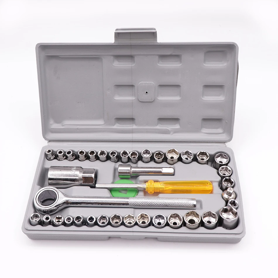 

Auto Repair Tool 40 Piece Sleeve Toolbox Socket Wrench Set Auto Repair Tool Set