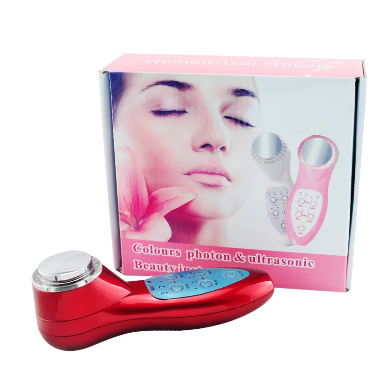 

2017 Hot CE/FDA New Arrival Portable 7 Color 3MH Led Photon Ultrasonic Ultrasound Facial Skin Care Therapy Device Beauty Machine