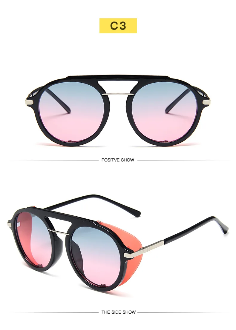 NYWOOH винтажные стимпанк Солнцезащитные очки женские мужские Ретро Круглые Солнцезащитные очки женские мужские готические паровые очки панка UV400 весенние ноги