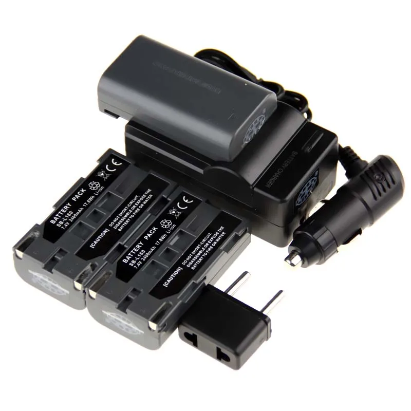 Digital Boy 3pcs SB L160 SB L160 SBL160 Camera Battery+Car Charger
