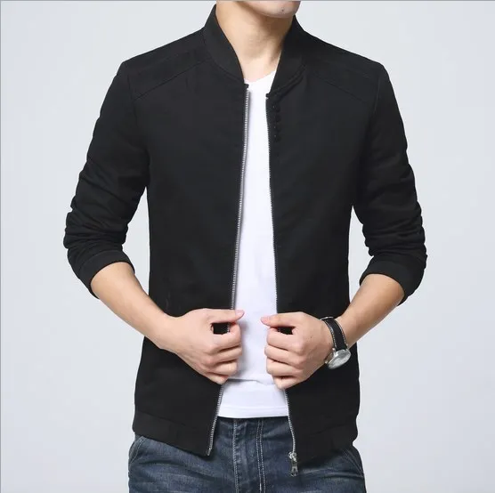 Korean Fashion Spring Autumn Outwear Jacket Men Plus Size Mens Streetwear Jackets Brand Coats Male Black Blue Khaki Red XXXXL