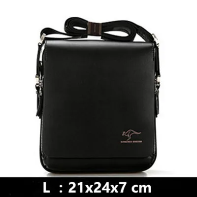 Дизайнерский брендовый портфель кенгуру, Мужская мягкая кожаная сумка на плечо для путешествий, деловая офисная сумка для ноутбука, сумка-мессенджер - Цвет: L  21x24x7 cm