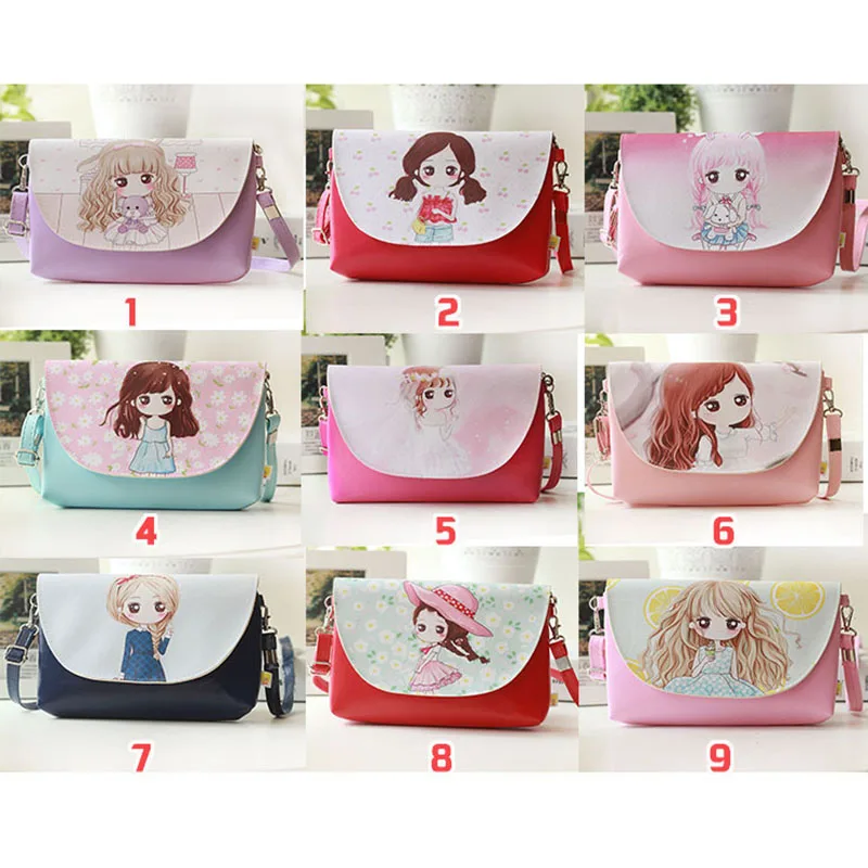 الاطفال حقائب كتف الأطفال الفتيات حقيبة ساعي الكرتون الطباعة الأميرة يد البسيطة بو الجلود Crossbody أكياس ل الطفل