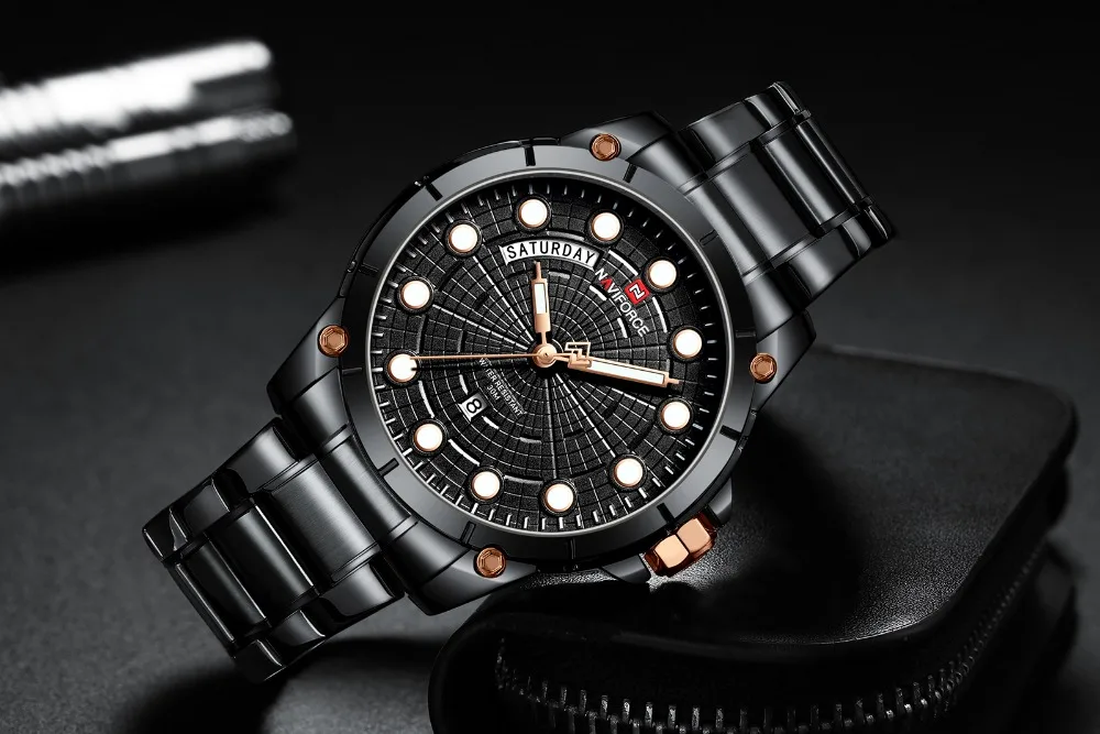 NAVIFORCE Watch Men Luxury Top Brand Stainless Steel Men's Wrist Watches Sport Watches for Man Quartz Wrist Watch Men Waterproof (15)