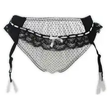 Модные женские/женские подвязки, белое, с асимметричным подолом, кружевное платье в черный горошек пояса с резинками стринги для чулок, металлические зажимы с низкой талией чулок S570