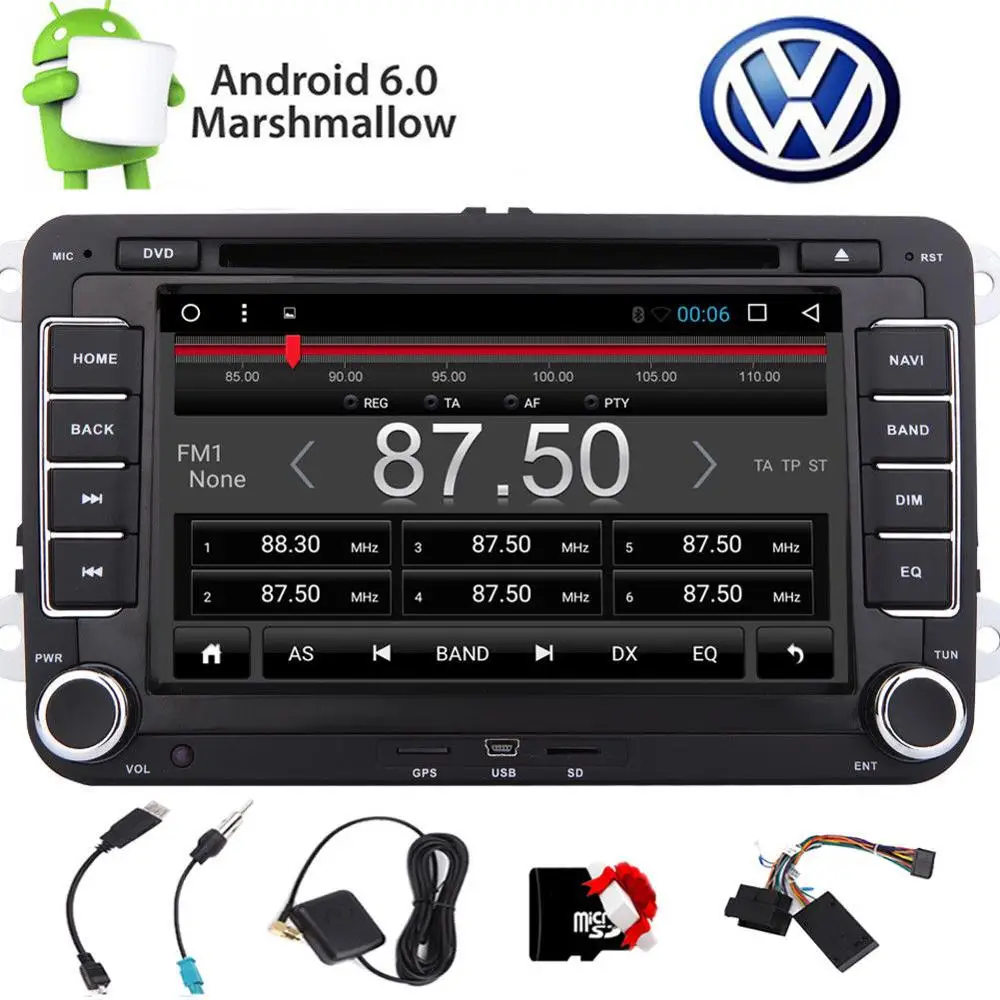 Flash Deal GPS Navigation 7" Android 6.0 Car Stereo CD DVD Player Radio WiFi 3G USB for VW 1