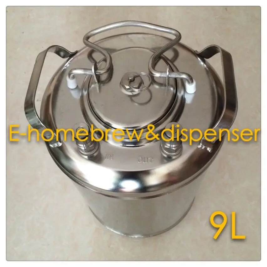 

Brand New Stainless Steel 304 Ball Lock Cornelius style Beer Keg 9L , Closure Lid with Pressure Relief Valve