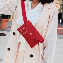 Модные поясные сумки для женщин, фирменный дизайн, поясная сумка, одноцветная Сумка-конверт из искусственной кожи, поясная сумка с пряжкой, Женская нагрудная сумка