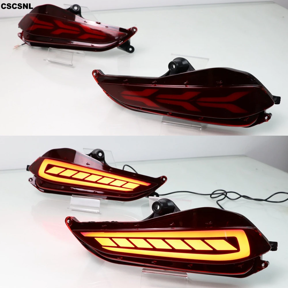 

CSCSNL 2Pcs Led Rear Tail bumper driving lights Rear running light Braking lights running light for Toyota Yaris 2017 2018 2019