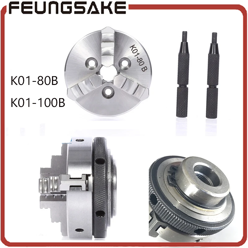 

Manual Lathe Chuck K01-80B k01-100B Mini 3 Jaws Chuck 14*1 Self-centering Clamping Hardened Steel lathe chuck