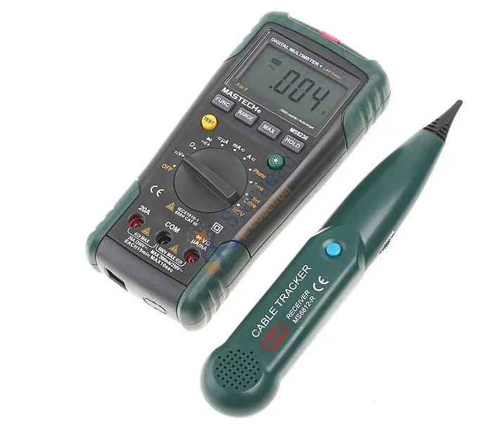 

2 in 1 MASTECH MS8236 Auto Range Digital Multimeter + Network Cable Track Tester Wire Line Telephone Tracker, Net price