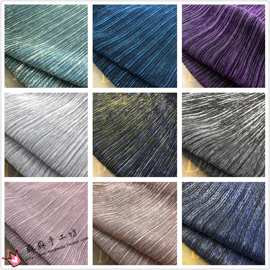 

Spring and Summer Electro-optic Gradient Star Empty Ultra-thin 100 pleated gauze Fabric Clothing Fabric