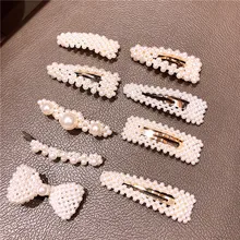 Новая мода Корейский полный жемчуг цветок полые треугольные квадратные шпильки для волос массивные аксессуары для волос для женщин Свадьба HC015