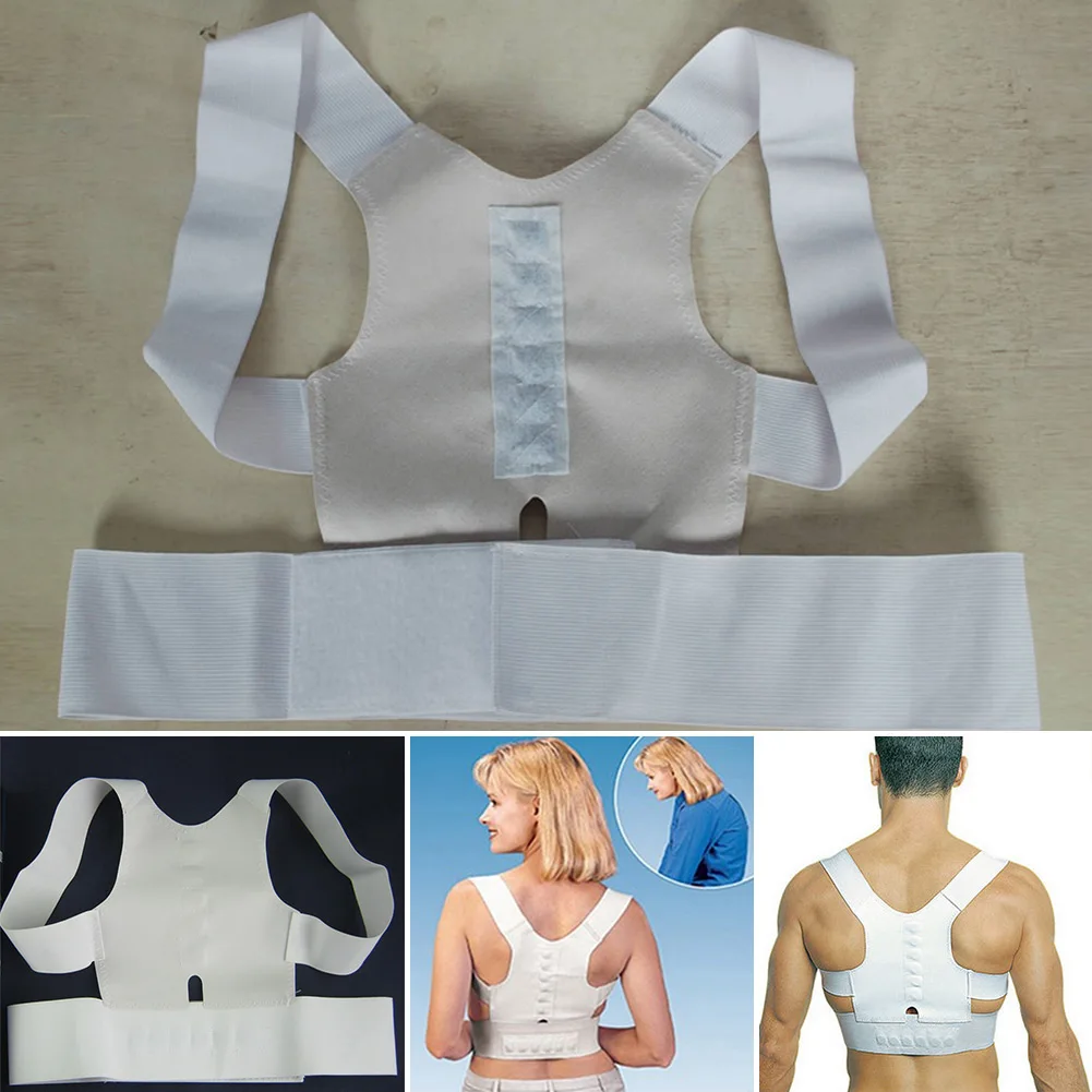 Magnetic Back Shoulder Posture Corrector Straighten out Brace Belt Orthopaedic Adjustable Unisex Gift Health | Красота и здоровье