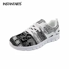 INSTANTARTS/женские летние кроссовки в богемном стиле; повседневная обувь на плоской подошве со шнуровкой; Женская Легкая сетчатая повседневная обувь на плоской подошве