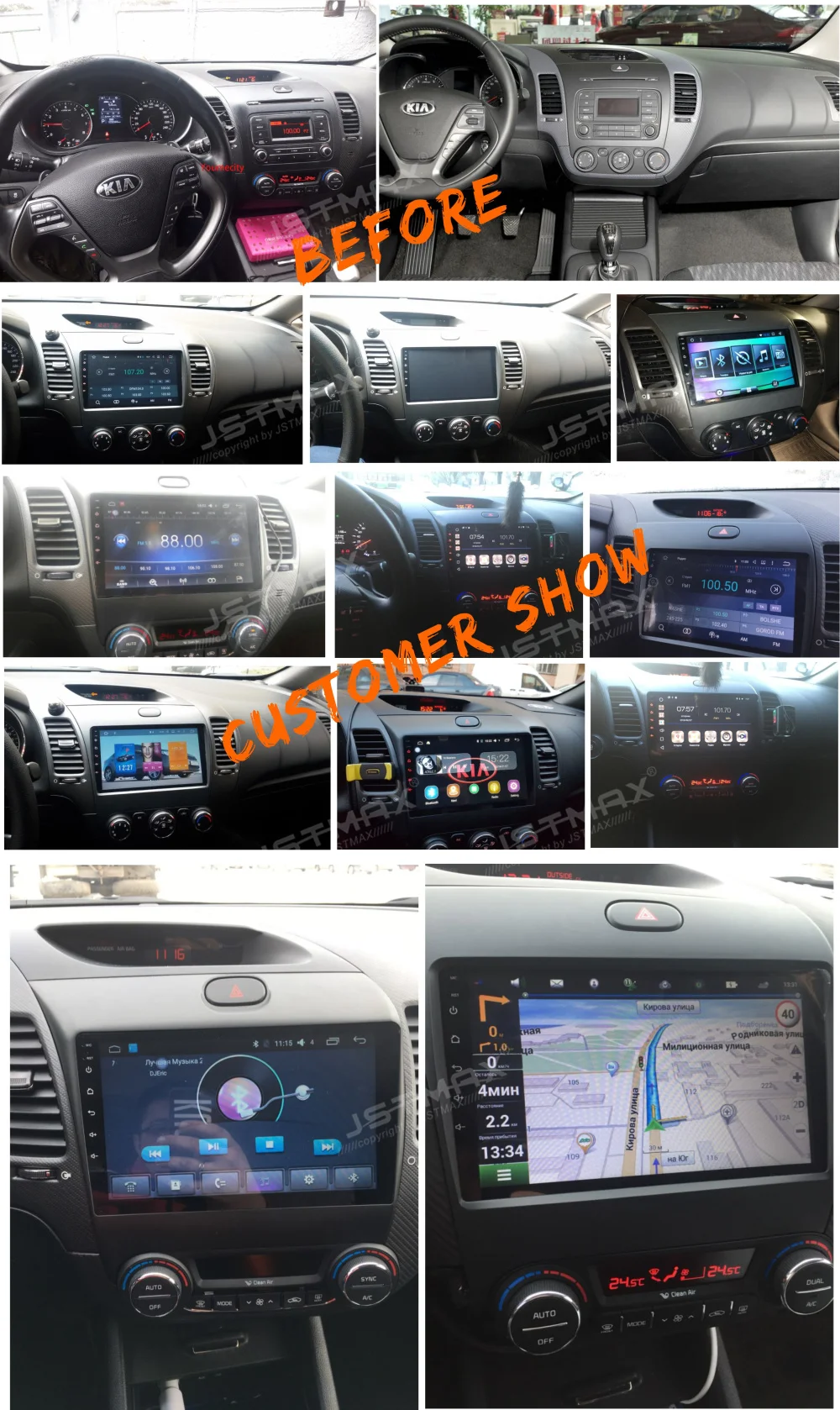 Discount JSTMAX 9" Android 8.0 Car GPS Radio Player for Kia Cerato K3 Forte 2012-2016 with Octa Core 4GB+32GB Auto Stereo Multimedia 2