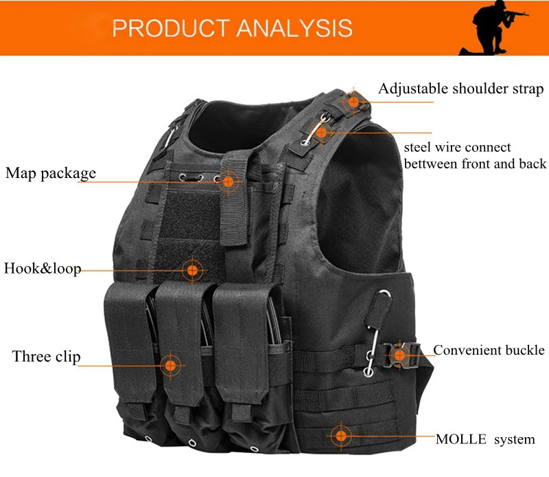Страйкбол военная Стрельба Жилет Molle бронежилет охотничий жилет тактический боевой снаряжение Wargame CS защитные жилеты
