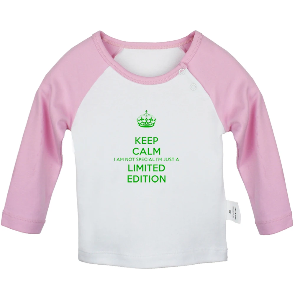 Футболки для новорожденных с надписью «Keep calm I'm not special I'm just a limited edition» цветные футболки с длинными рукавами для малышей - Цвет: JaBabyYCP1047C