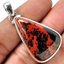 Эксклюзивное ручной работы кулон с красным деревом Серебро 925 пробы 45 мм 11 5G KP0423