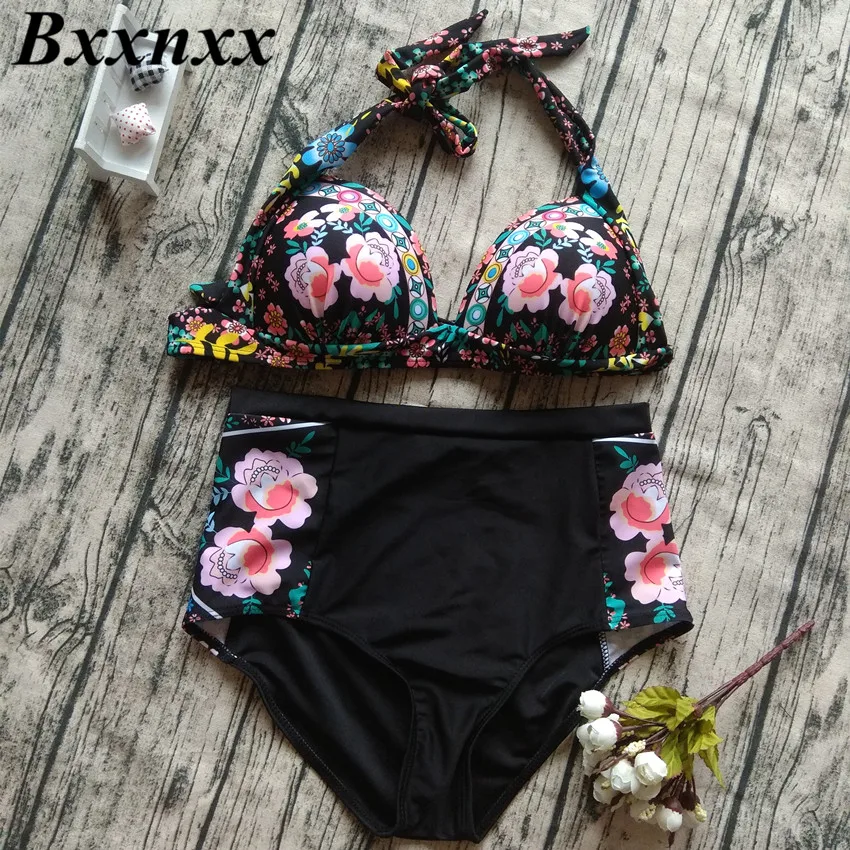 Bxxnxx - BXXNXX 2020 High Waist Bikinis Plus Size XXL Swimwear Women Print ...